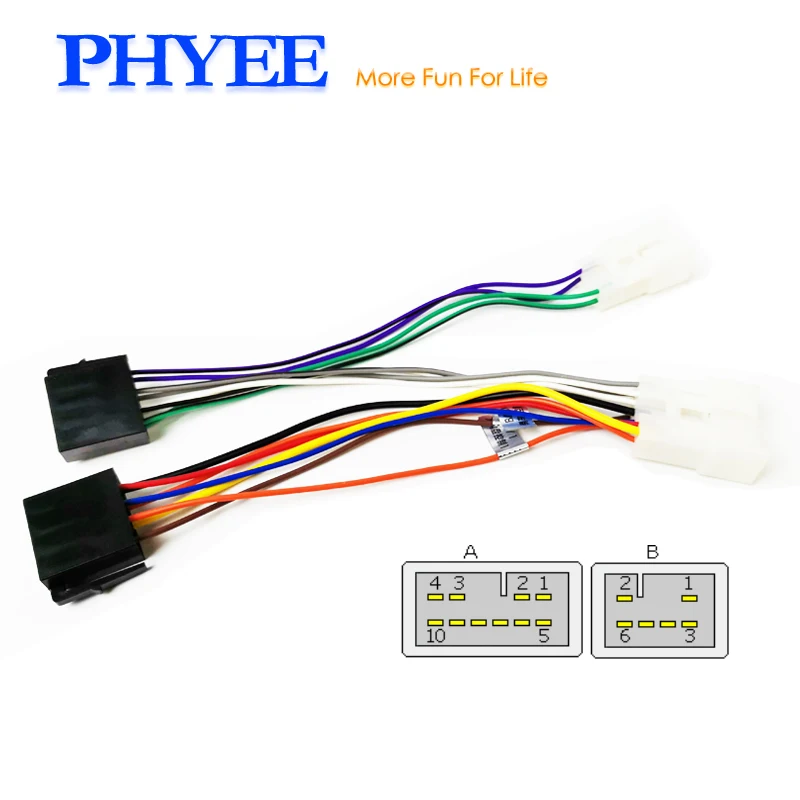 

Wiring Harness Adapter, for ISO Connector Car Radio, Universal Accessories, Plug and Play, for Toyota Corolla Yaris Camry Prius