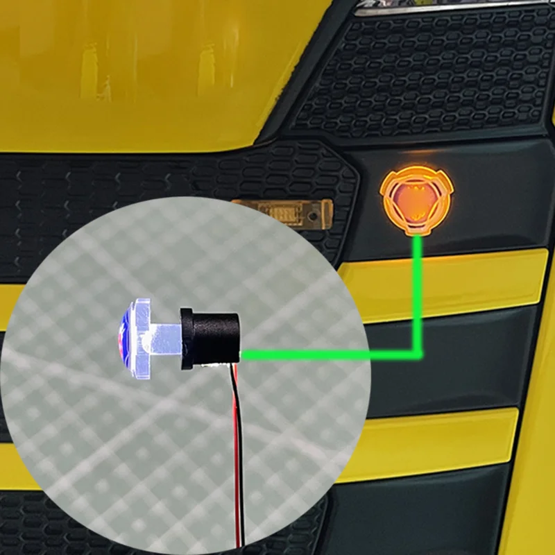 1:14e schaal LED-simulatie lichtgevend kristal auto-logo licht decoratie voor Tamiya RC vrachtwagen SCANIA 770S 6x4 56368 56371 56379