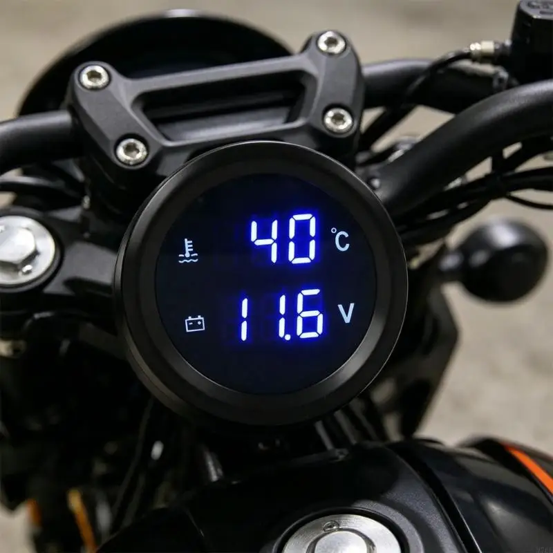 M76E 2 Zoll Digitalanzeige Wassertemperatursensor Messgerät für 12V 24V Gleichstrom – Detail 2