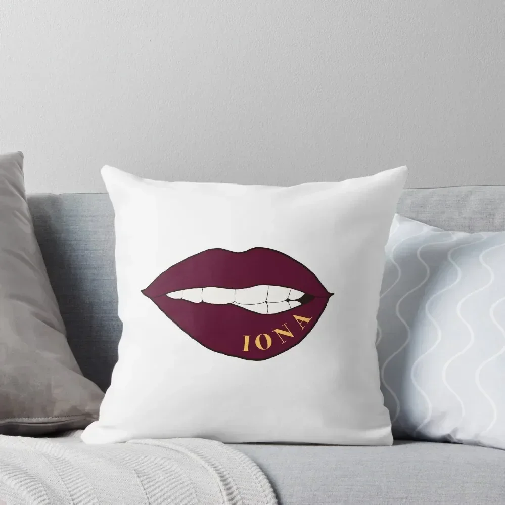 iona college lip sticker Throw Pillow christmas ornaments 2025 pillows decor home ornamental pillows Pillowcase Cushion pillow