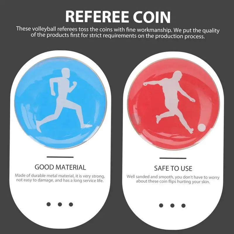 

1pc Referee Side Toss Coin Double Face Sports Football Pattern Soccer Volleyball FlipCoin Souvenirs Soccer Referee Coin