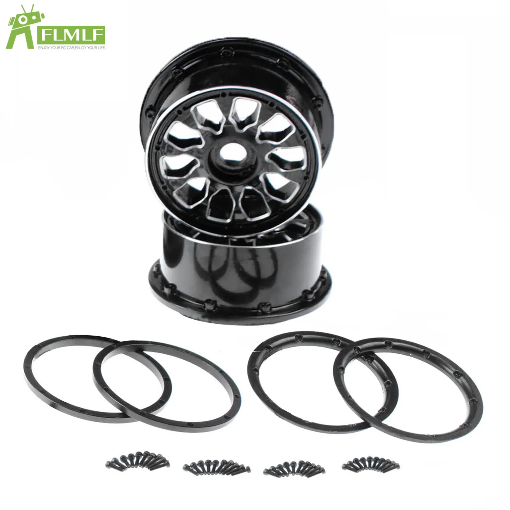 Alloy CNC Front or Rear Wheels Hub Kit with Beadlocks Ring Set Fit for 1/5 HPI ROFUN ROVAN KM BAJA 5B SS 5T RC CAR Toys PARTS