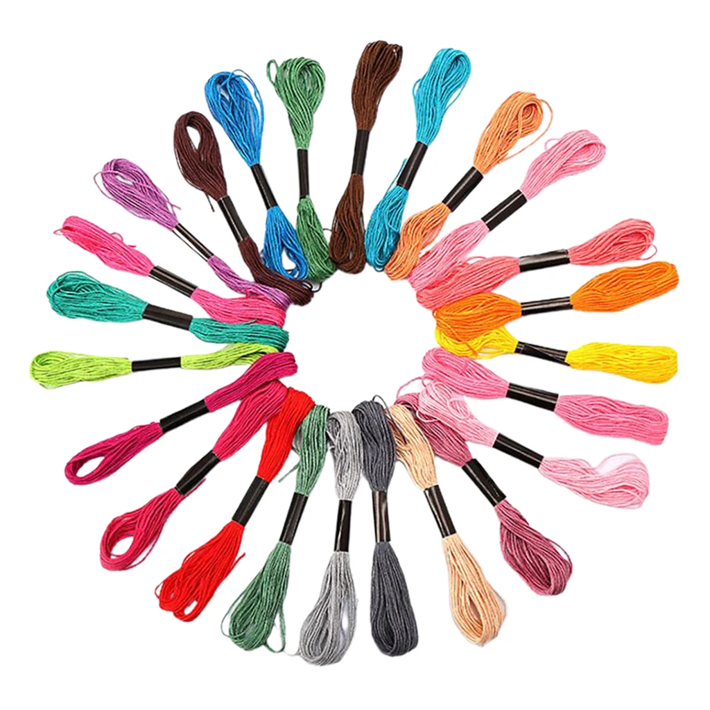 24/36Color Premium Rainbow Color Embroidery Floss Cross Stitch Threads - Friendship Bracelets Floss - Crafts Floss Each Skein 8m