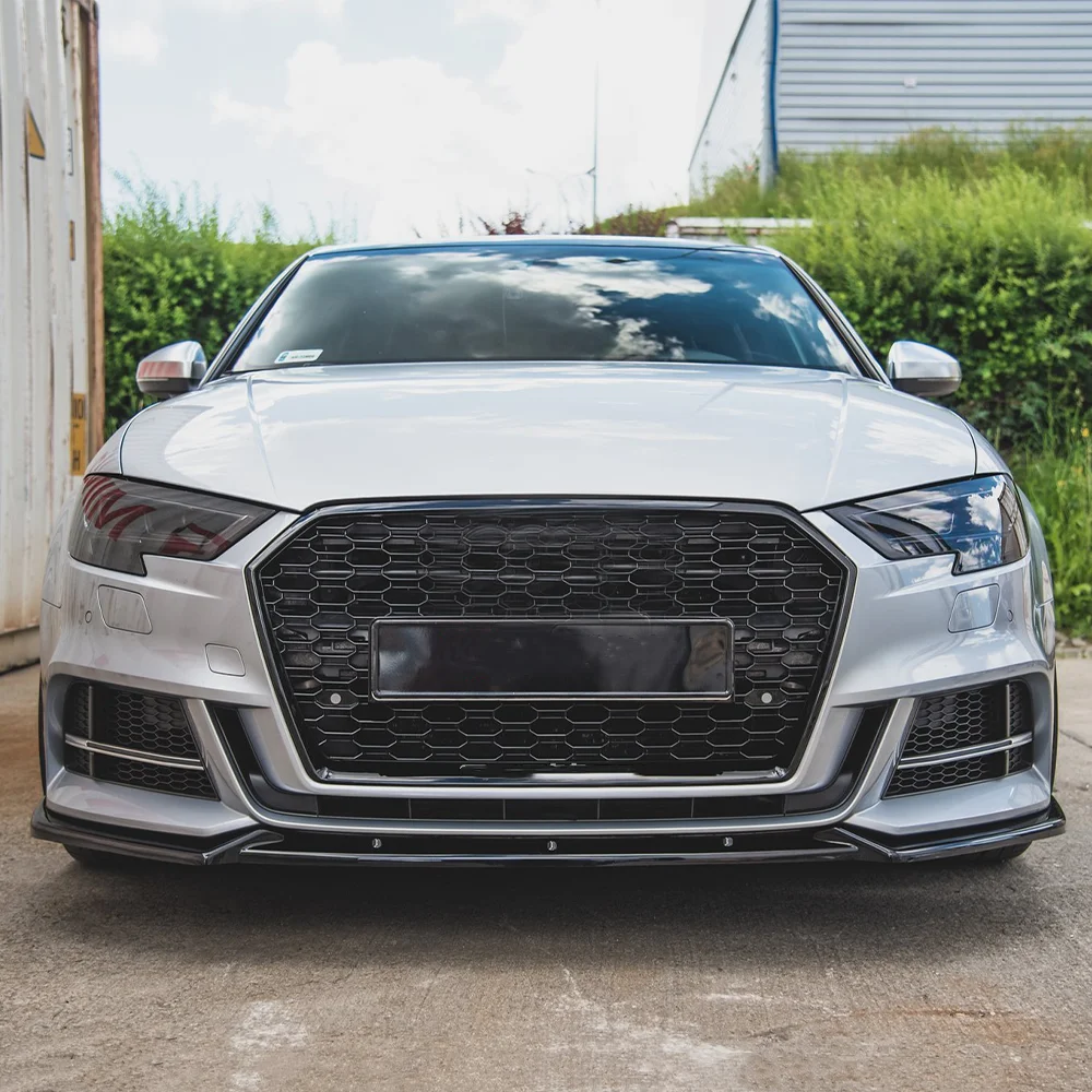 For Audi A3 8V S-line S3 2017 2018 2019 2020 Saloon / Sportback Car Front Bumper Lip Diffuser Splitter Bodykit Tuning view 2