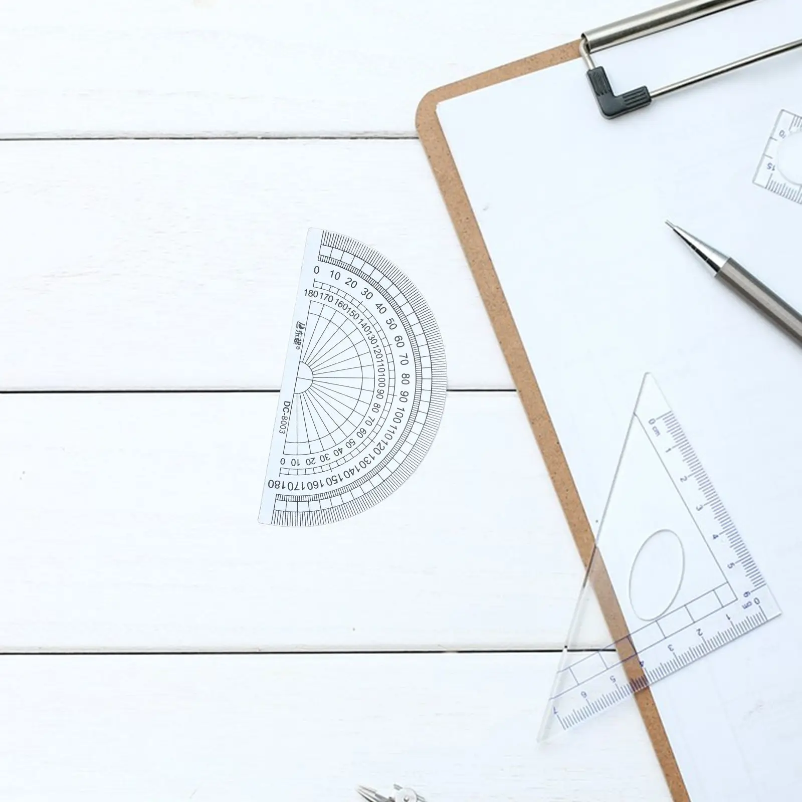 20pcs Protractors Rulers 180Degrees Angle Measurement Office School Plastic Lightweight Math Tool Drawing Aid Students Supplies