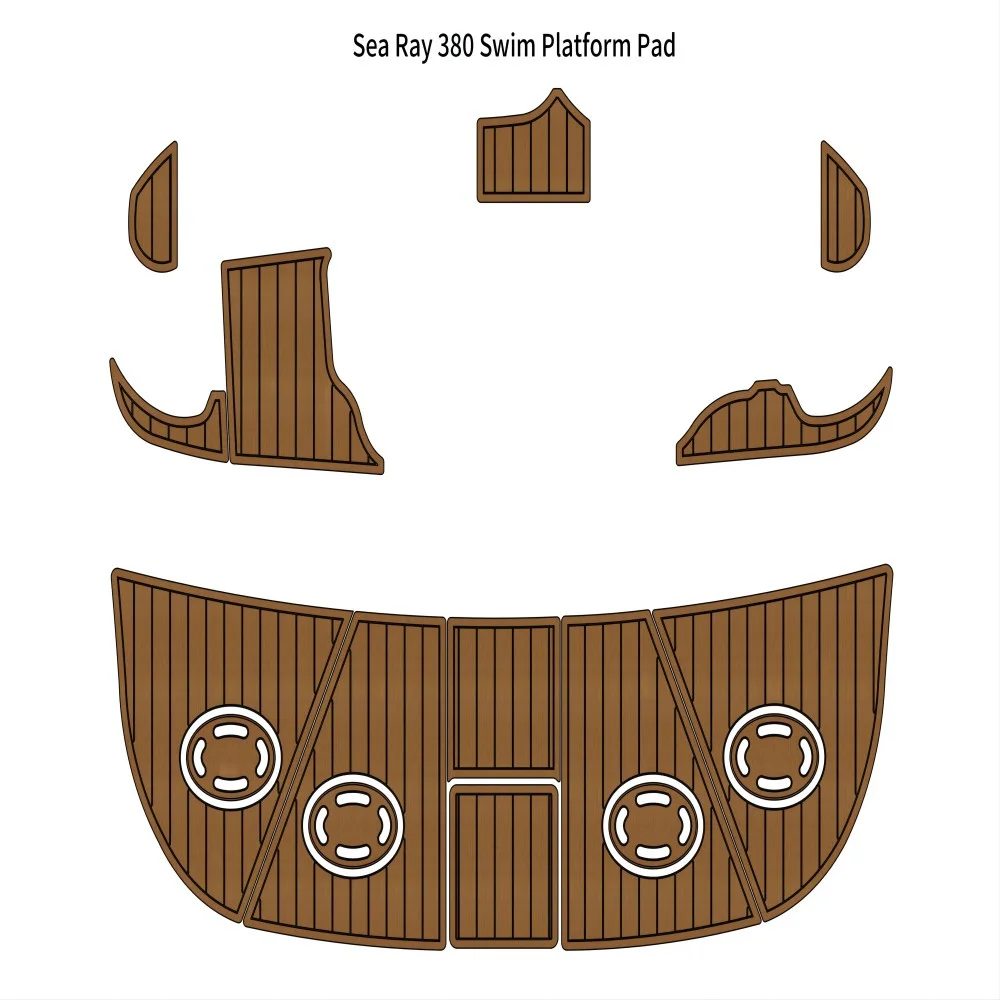 

Sea Ray 380 Swim Platform Step Pad Boat EVA Foam Faux Teak Deck Floor Mat