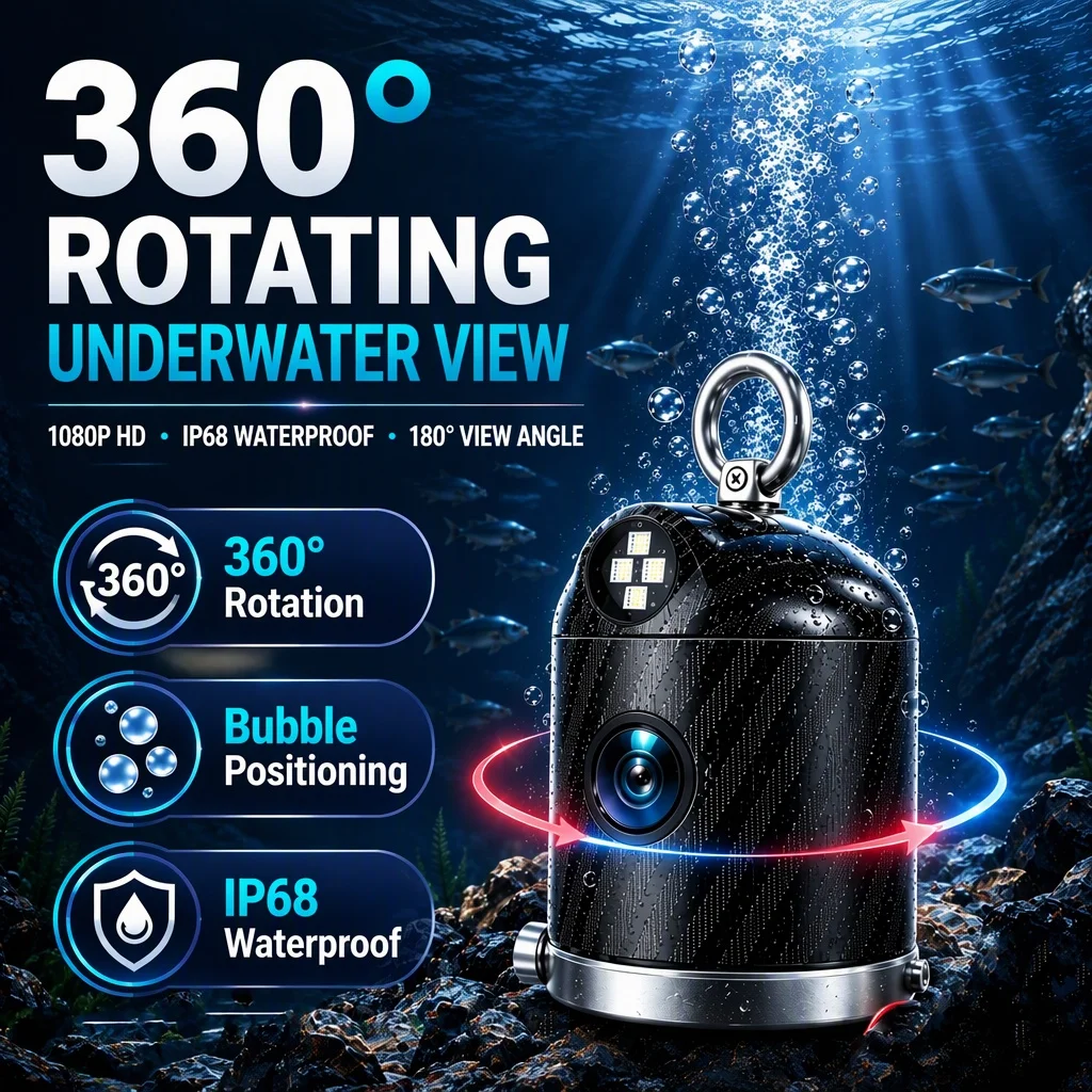 hort Lead Time Portable Fishing Spot Positioning Camera IP68 Waterproof 360 Angle 5.0 Inch Screen Adjustable Ice Fishing