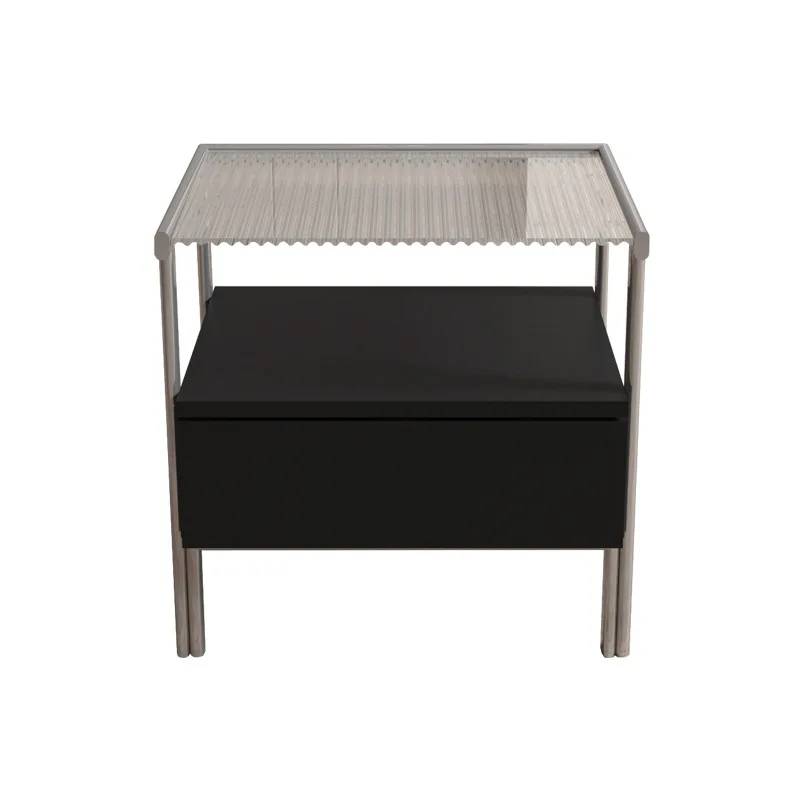 

Modern simple and narrow cabinet, glass Nordic mini small bedside magazine cabinet, household storage