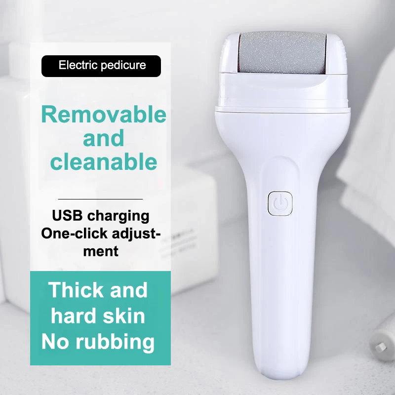 Электрическая шлифовальная машинка для ног, автоматическая беспроводная машина для удаления омертвевшей кожи, мозолей, трещин, инструмент для педикюра с твердой потрескавшейся кожей, водонепроницаемый очиститель для ног