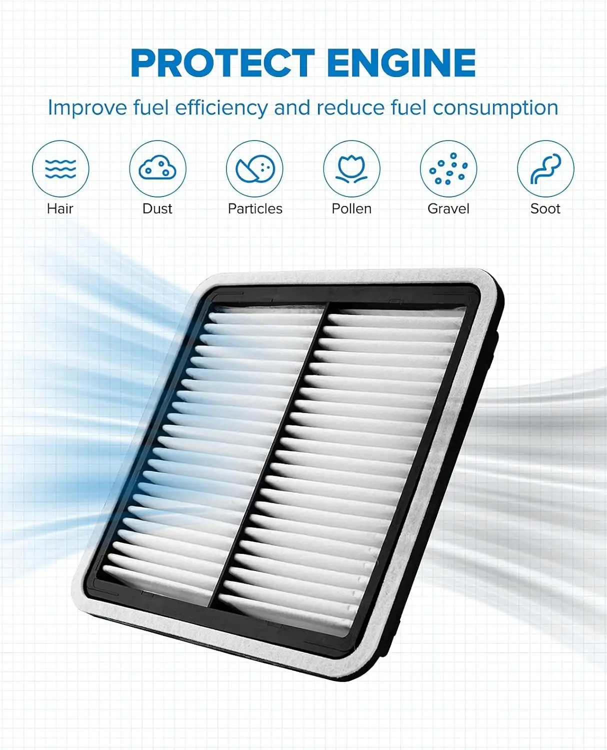 Filtro de aire del motor CA9997 de repuesto para Subaru Impreza (2008-2016), Legacy (2005-2019), Outback (2005-2019), WRX (2015-2018), F