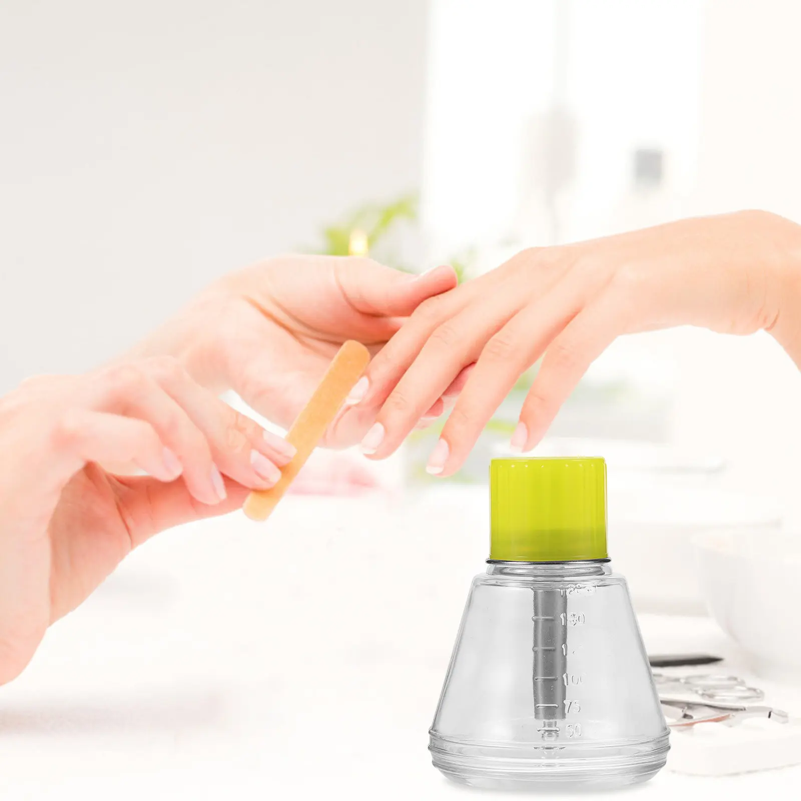 Transparent Glass Pump Bottle 180Ml Corrosion Resistant Explosion Proof Nail Polish Remover Glass Bottle Empty for Home