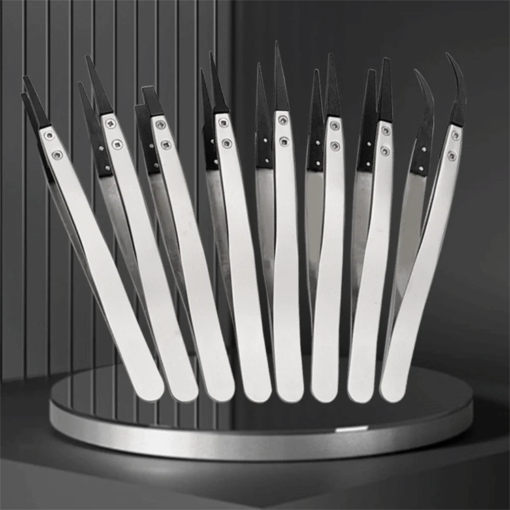 ESD مكافحة ساكنة الملقط استبدال نصائح الدقة الدقة الملقط البلاستيك تلميح العزل الملقط مناسبة للإلكترونيات