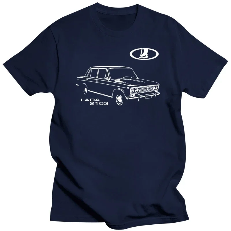 2024 NEW T-Shirt Lada 2103 Vaz Russian Car Auto Car Vintage T Shirts Fashion O-Neck Casual High Quality Casual Tee Shirts