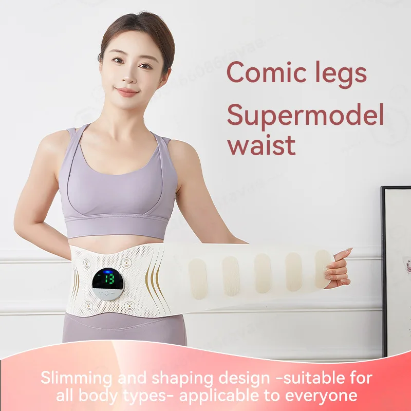 Intelligent EMS Microcurrent Waist Massage Belt, Heating Pulse Abdominal Kneading Massager for Body Shaping & Fitness