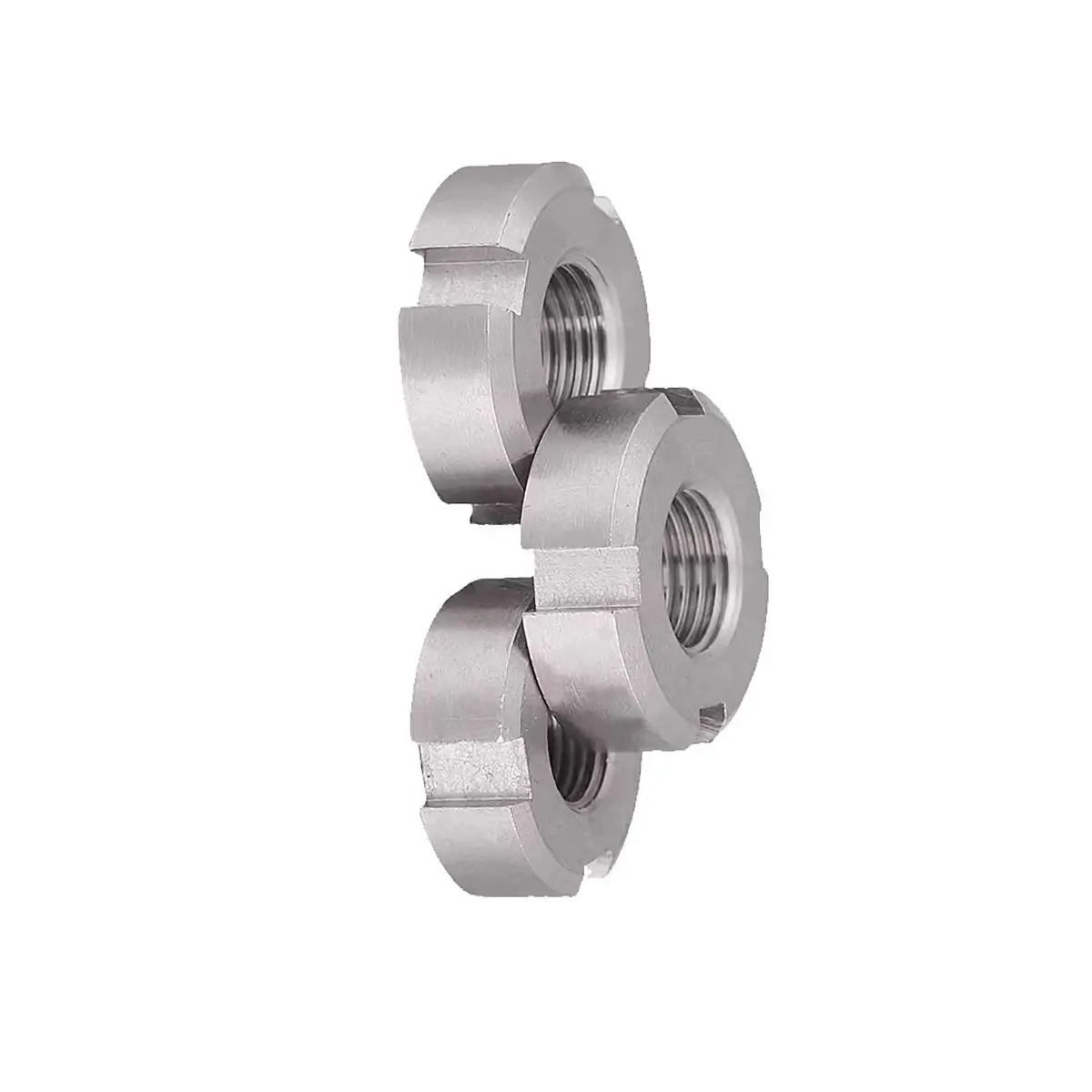

High - Quality 304 Stainless Steel GB812 Slotted Round Locking Nuts Anti - vibration and Secure Fastening M10-M80