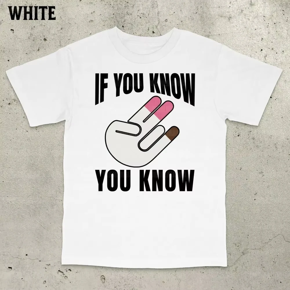 If You Know You Know Meme Shocker Hand Graphic Tee T Shirt Men's Women's Unisex Cotton Retro Cool Oversized Short Sleeve Top