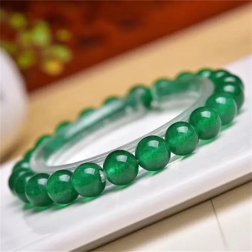 

Charm 6-12mm Bracelet for Women Natural Stone Jade Round Beads Bracelet Unisex Energy Jewelry Chalcedony Beading Gifts Girls