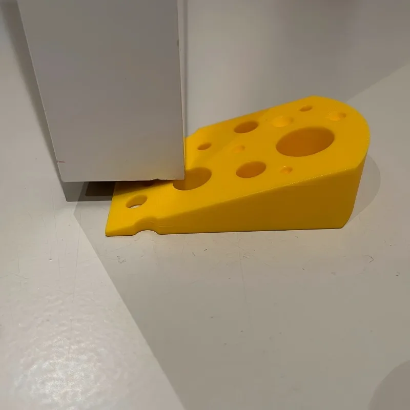 Door Stopper- Cute Cheese Shape- Under-Door Safety Bumper, Suitable for Rooms, Bedrooms, Main Doors- No Screws/Easy to Install