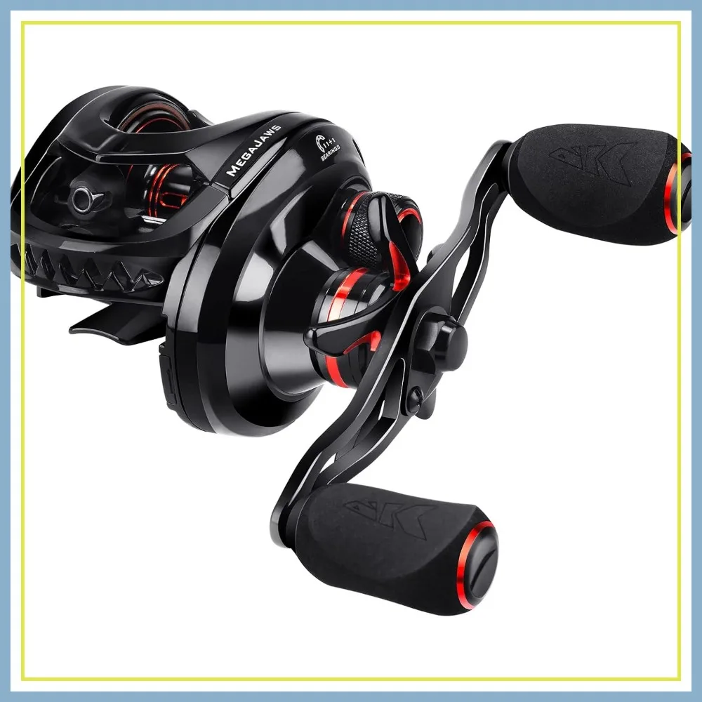 

Ultra-Light Baitcasting Reel, 6.7oz, 17.64LBs Carbon Drag, 11+1 BB, 5.4:1-9.1:1 Gear Ratios