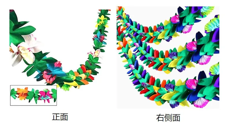 3M bunte Kränze und Bänder zum Dekorieren von Hawaii-Sommer-Tropenpartys, Heimdekoration, tropische Inseln, Strandurlaubszubehör – Detail 6