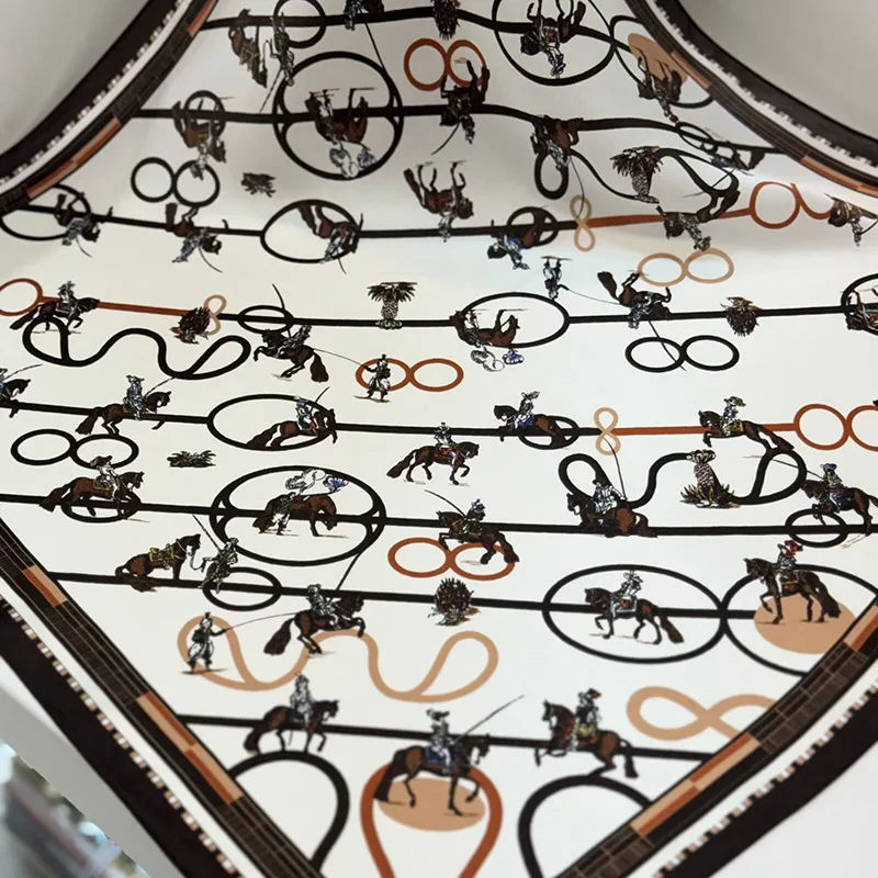 Horse Year New Scarf 100% Women's Retro Small Square Towel Spring Thin