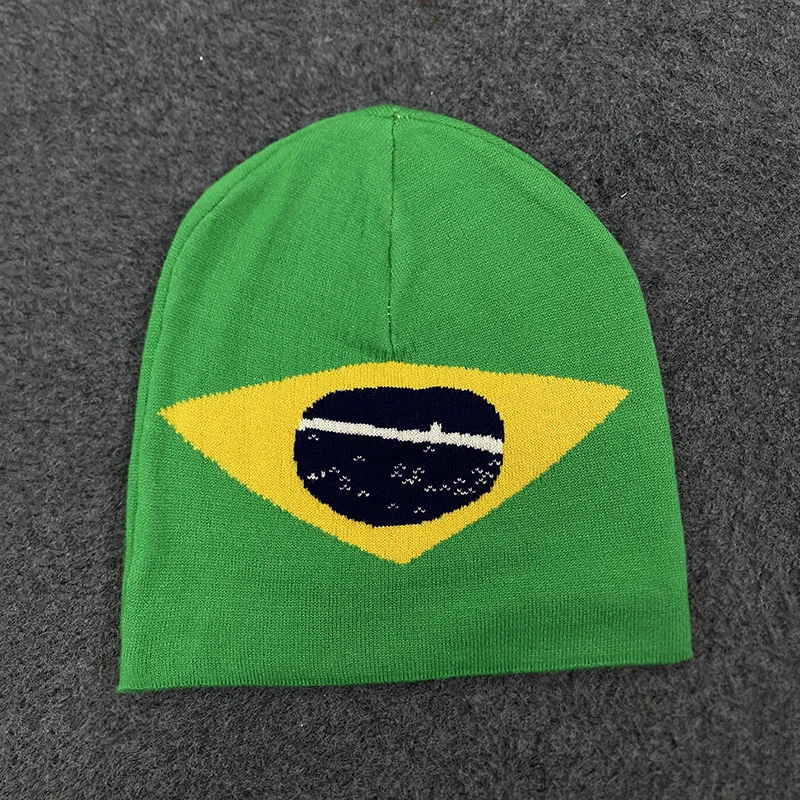 Cappelli lavorati a maglia alla moda per i fan brasiliani Cappelli da club della Coppa del Mondo autunno inverno Cosplay Berretto invernale caldo lavorato a maglia unisex