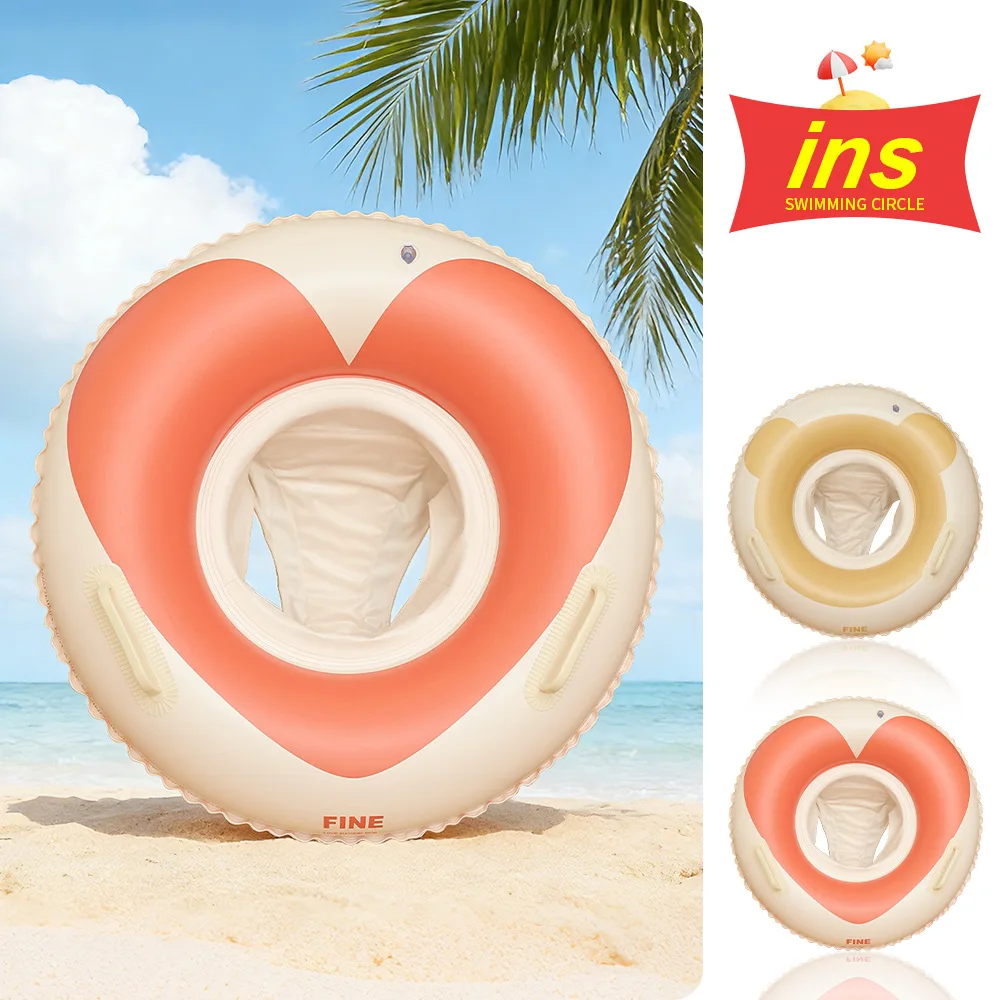 

Надувной плавательный круг-сиденье для малышей в корейском стиле с милым дизайном «Мишка-сердечко», безопасная игрушка для игр в бассейне