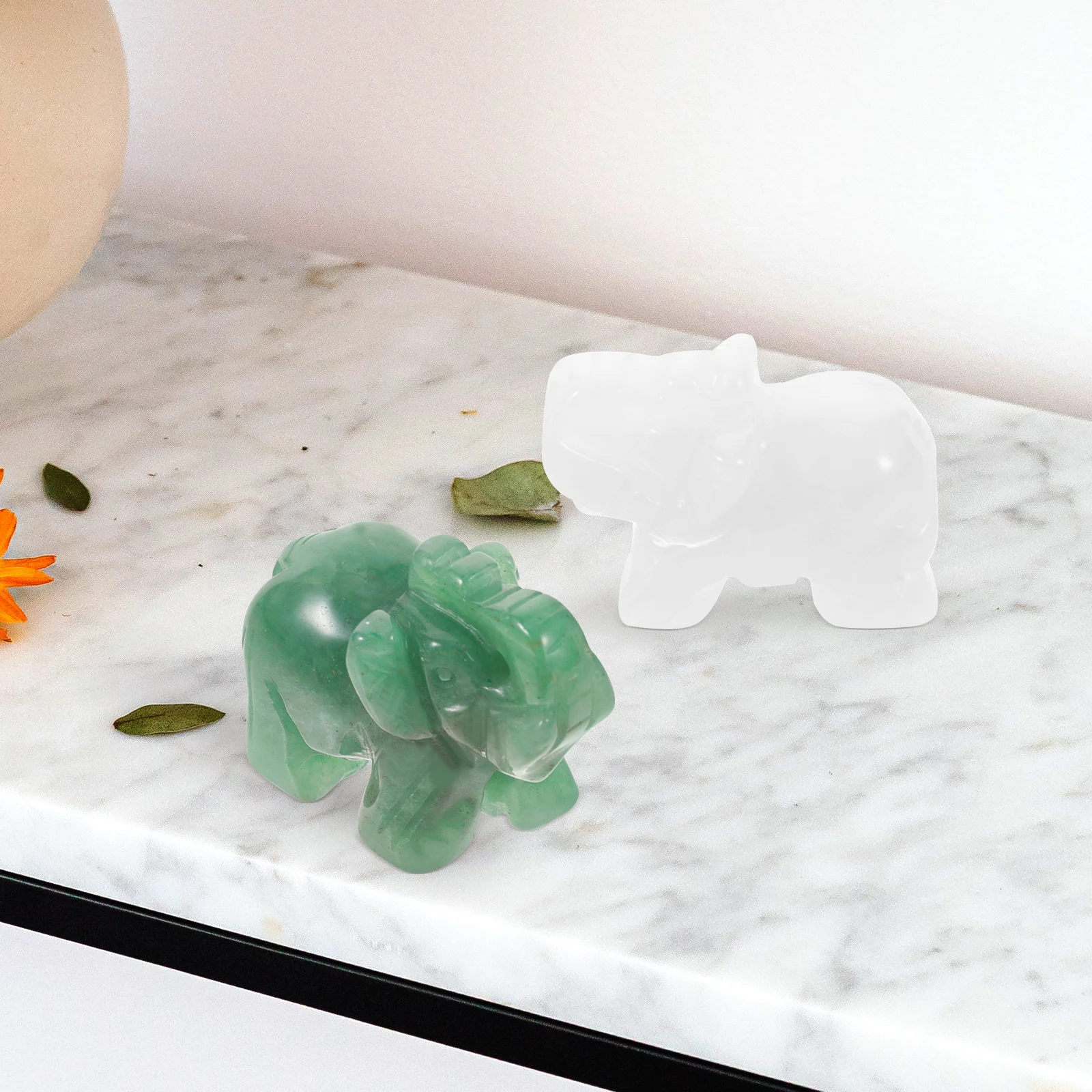 

Elephant Figurine Quartz Crafts Decorative Desktop Statue Bedroom Office Study Mini Animal CrystalDecoration
