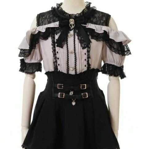 Black and gray lace top
