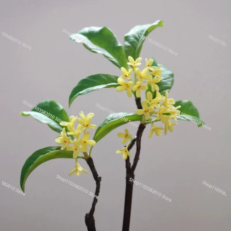 Original Osmanthus Cold Porcelain Clay Silver Hairpin Brooch Hanfu Cheongsam Accessories New Chinese Style
