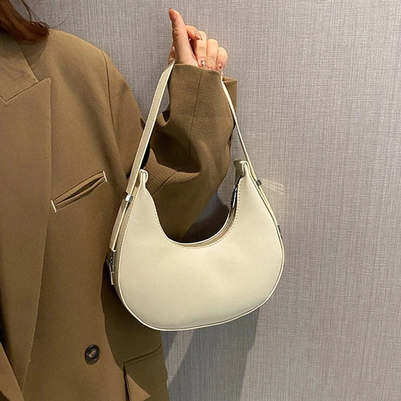 Women's Underarm Bag Luxurious PU Leather Shoulder Bag Small Clutch Handbag Wallet Travel Bag