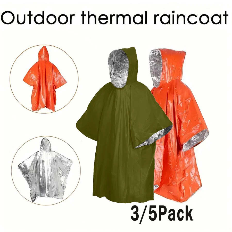 

5-Pack Survival Emergency Poncho - Waterproof,Thermal,Ultra-Lightweight,and Durabl,Ideal for Outdoor Enthusiasts,Hikers