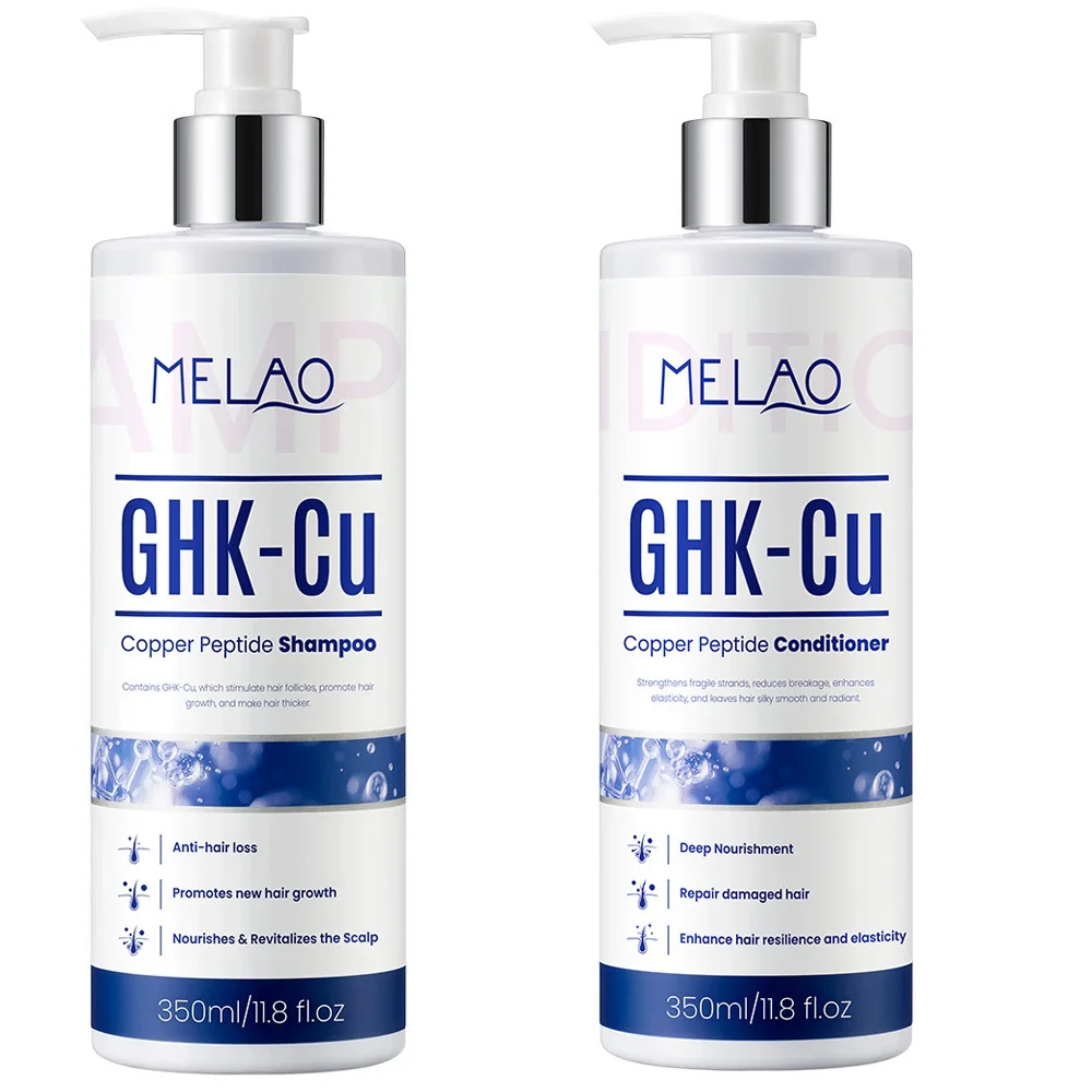 350ml GHK-Cu Copper Peptide Hair Growth Shampoo Dual Peptides Anti Hair Loss Treatment Thinning Hair Scalp Care Conditioner