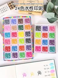 3cm*3cm 12/24Colourful Pads Multi-colored Stamp Pads Creative Rainbow Inkpad Rubber Stamp Oil for DIY Craft Scrapbooking Ink Pad