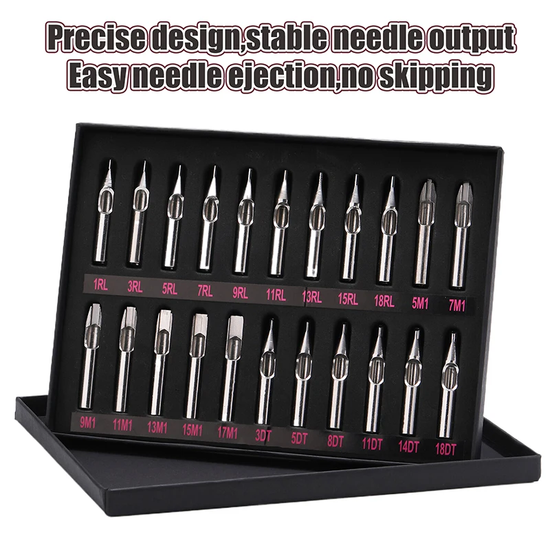 

22pcs Professional Stainless Steel Tattoo Tip Set, Complete with Liner & Shader Nozzles, Fits Most Cartridge Needles