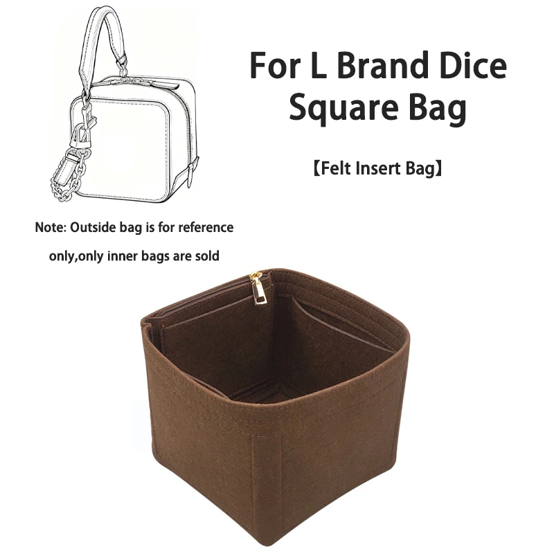EverToner Felt Insert Inner Bag Organizer Fits For L Brand Dice Square Bag Purse Organizer Handbag Storage Bag