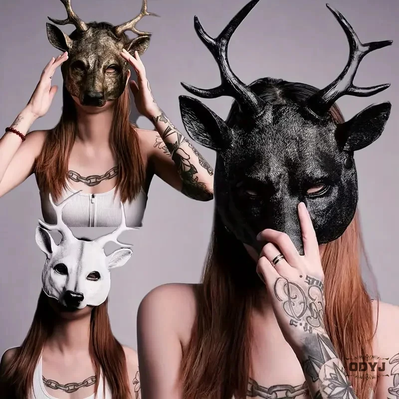 

2025 Latest Halloween Animal Mask 3D PU Foam Unisex Party Cosplay Rave Club Accessories Adjustable Carnival Gift