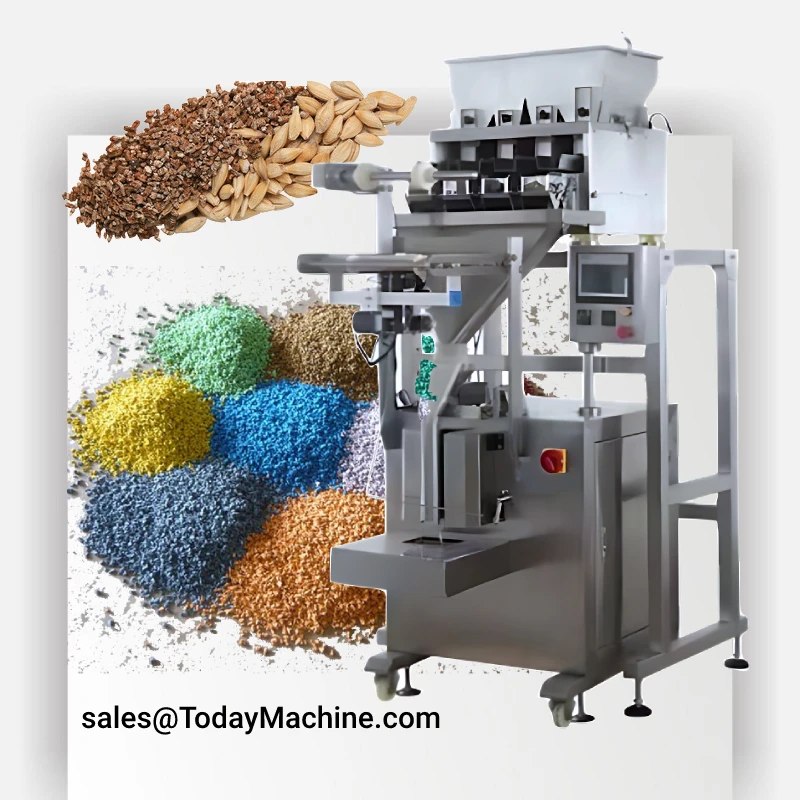 2 Head Linear Weigher Weighing Filling Machine Rice Coffee Beans Nut Ice Cube Packaging Machine
