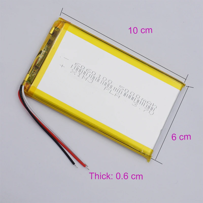 3.7V 5000mAh 18.5Wh termistor NTC 3 przewody 6060100 akumulator litowy Lipo Li-polimerowa dla ipod PAD MID Power Bank Tablet PC