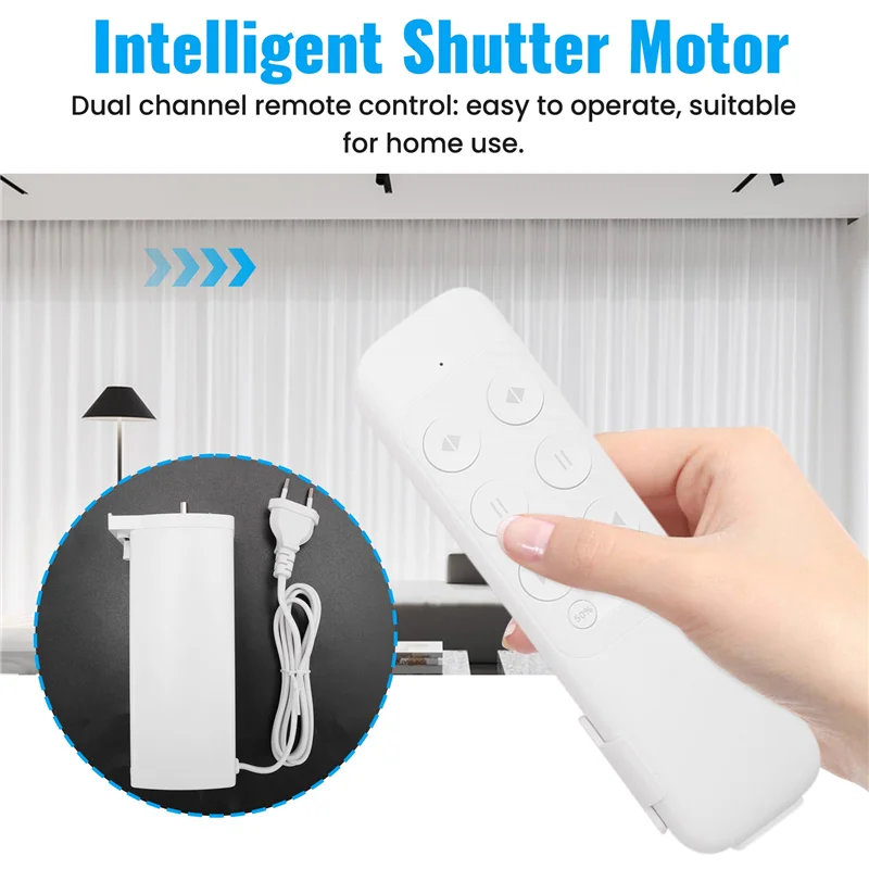 Tuya Zigbee Smart Electric Curtain Motor With 2 Channel Remote Intelligent Shutter Motor For Alexa EU Plug
