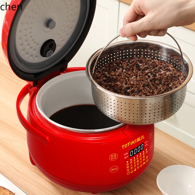 HTT Fornello di riso a basso contenuto di zucchero Scarico Zuppa di riso Separazione 3L Multifunzionale Piccolo da 2 a 3 persone Fornello di riso Macchina da cucina