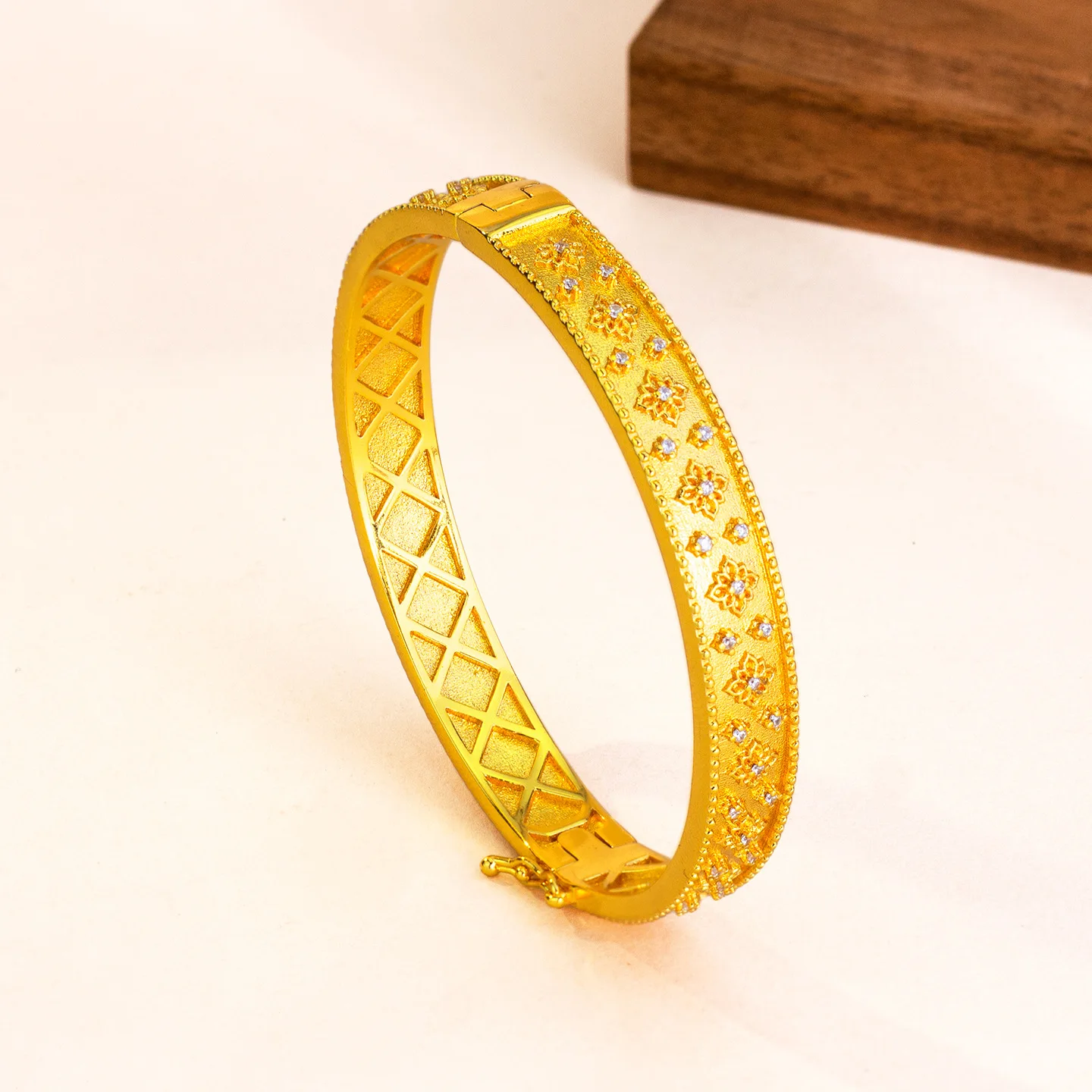 Luxury 24K 9999 Pure Gold real gold Electric Drill Kaleidoscope Bracelet Women's Silk Bracelet