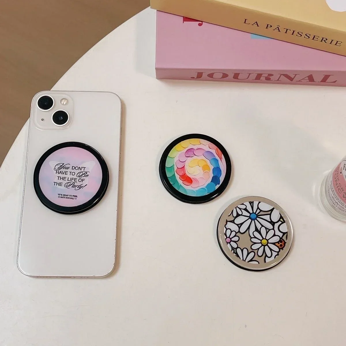 Cartoon Magnetic Folding Black Phone Stand for IPhone 11 12 13 14 15 16 Pro Max Holder Mount Support for Galaxy S24 Ultra