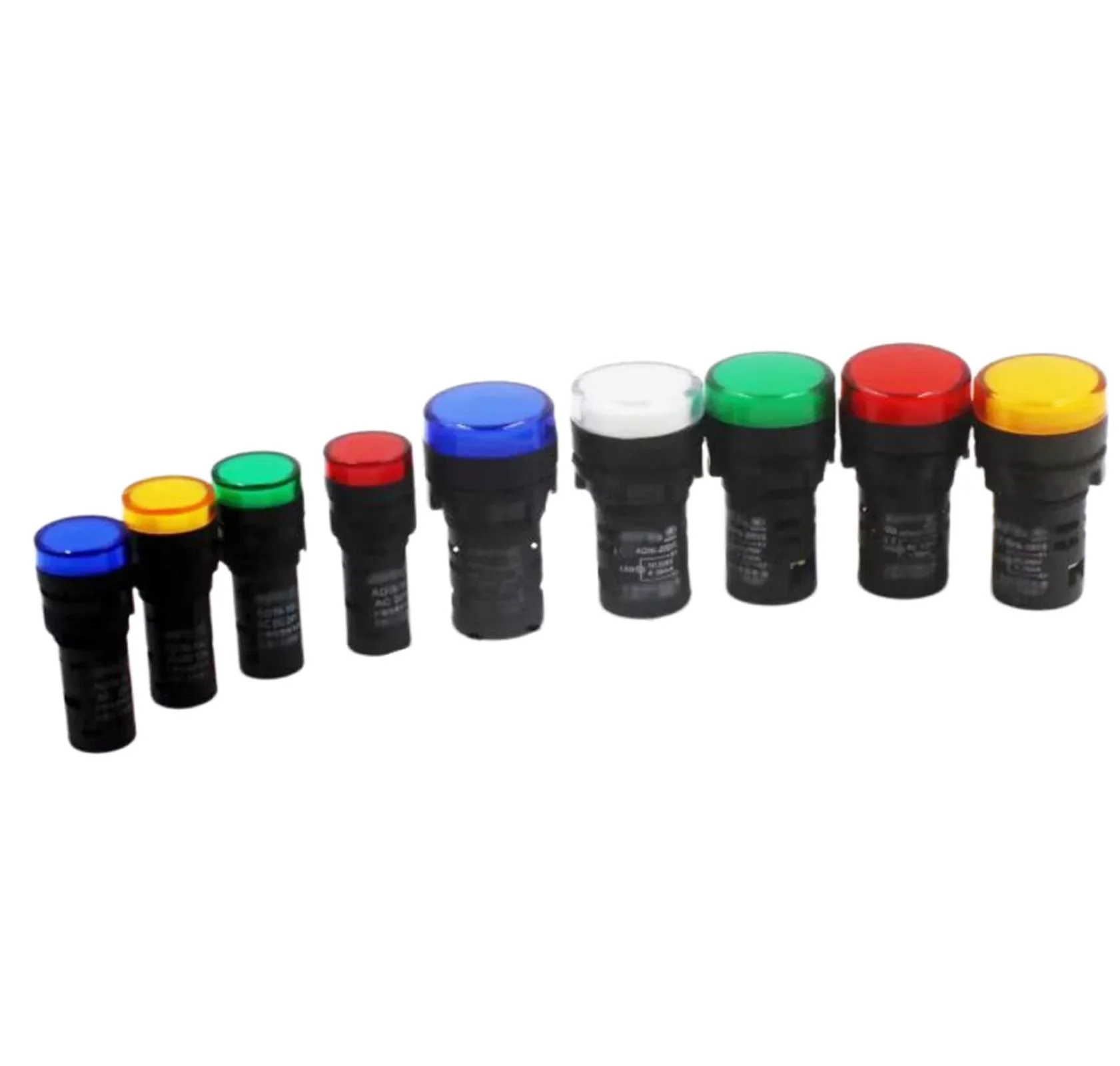 2pcs 16mm/22mm Mount 12VDC 24VDC 110VAC 220VAC Orange/Red/White/Blue/Green LED Power Indicator Signal Light AD16-16 AD16-22