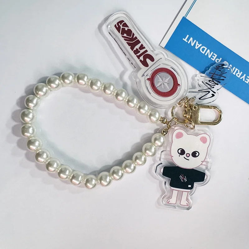 SKZOO Stray キッズ新しいビーズペンダント両面アクリル、バックパックキーペンダント、子供のカップルの誕生日ホリデーギフト
