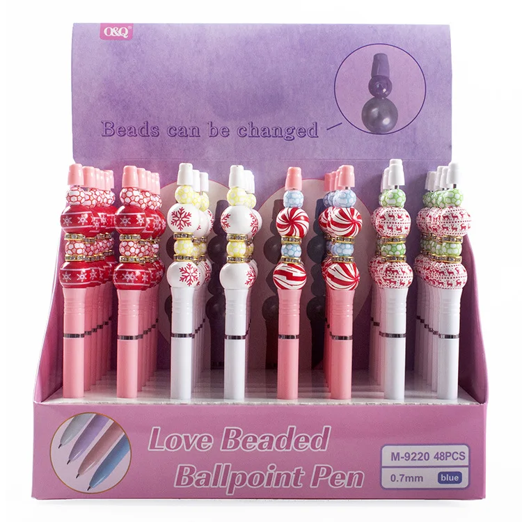 

48 шт., креативная декомпрессионная музыкальная шариковая ручка Ins, трансграничная оптовая продажа, сделай сам, красочная ручка для письма из бисера, ручка для подписи