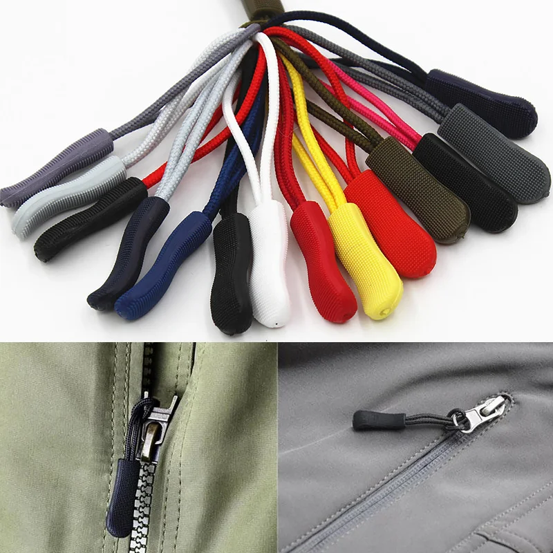 10pcs/Set Zipper Pull Puller End Fit Rope Tag Replacement Clip Broken Buckle Fixer Zip Cord Bag Suitcase Backpack Zipper Head