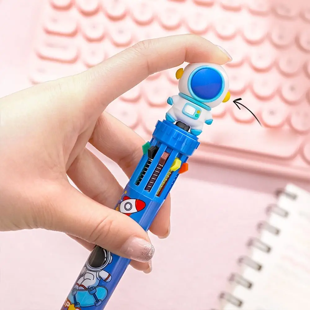 10 Cores Kawaii Desenhos Animados Astronauta Caneta Esferográfica Escola Escritório Fornecimento Papelaria Presente