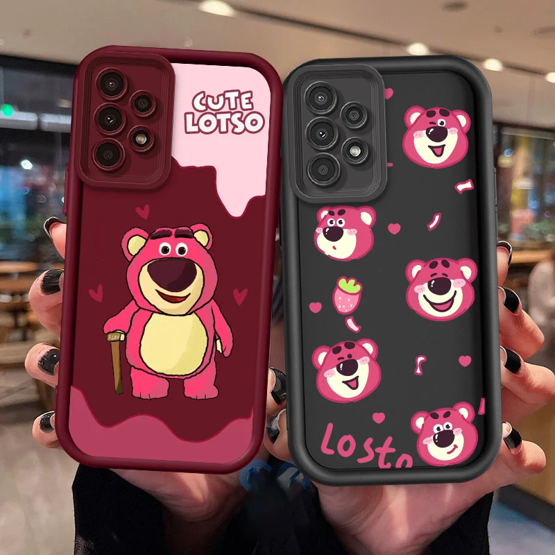 Disney Lotso Huggin Bear Cute For Samsung A73 A71 A54 A53 A52 A51 A33 A32 A21S A14 A13 A12 A03 A04 A05 5G Eye Ladder Soft