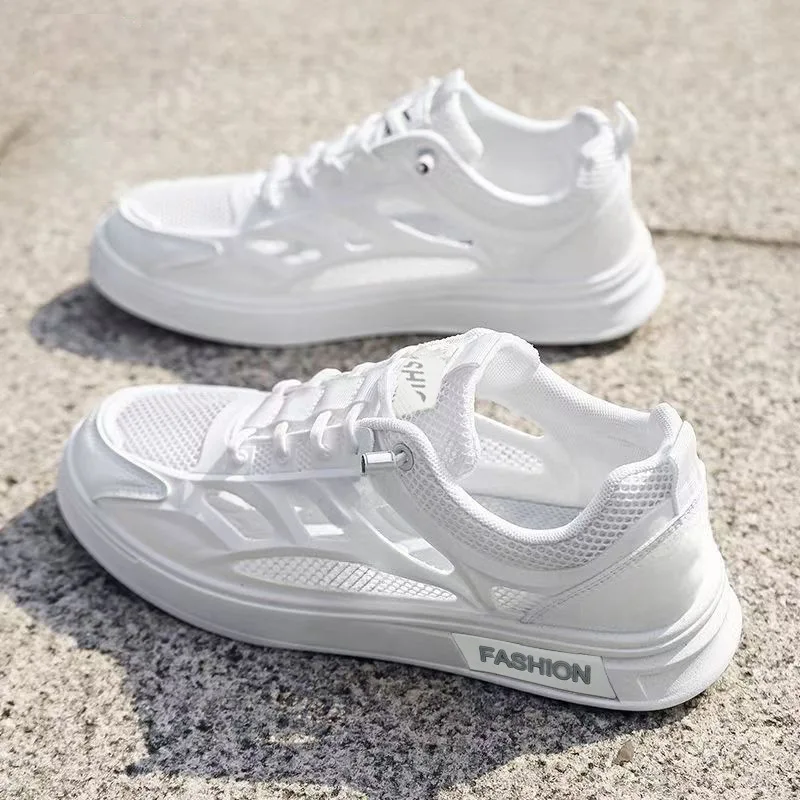 

Summer Hallow Breathable White Mesh Shoes for Men New Designer Wading Stream Tracing Shoes Male Fashion Casual Board Shoe Man